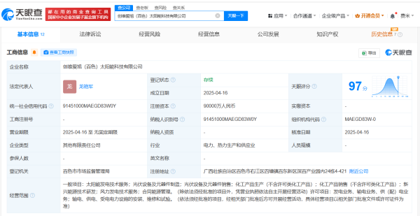 联富配资 创维集团爱旭股份等成立太阳能科技公司 注册资本9亿
