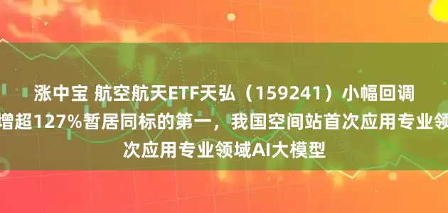 涨中宝 航空航天ETF天弘（159241）小幅回调，年内份额增超127%暂居同标的第一，我国空间站首次应用专业领域AI大模型
